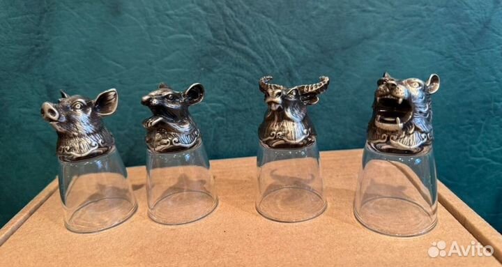Рюмки перевертыши с животными 30 мл новые