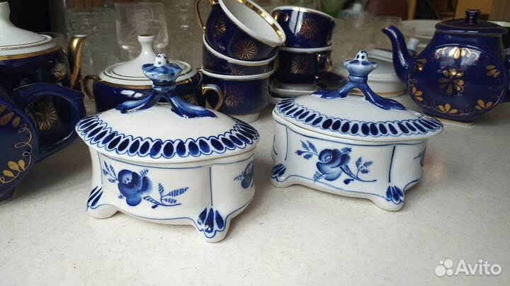 Шкатулка фарфоровая Гжель Посуда СССР