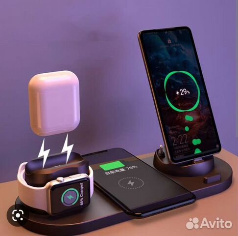 Зарядная станция 6 в 1 для iPhone,Samsung,xiaomi