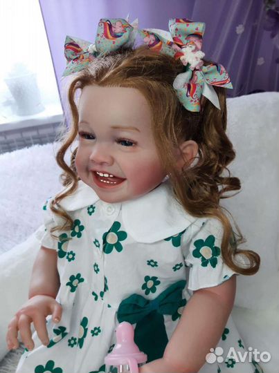 Реборн кукла большая 60 см улыбашка