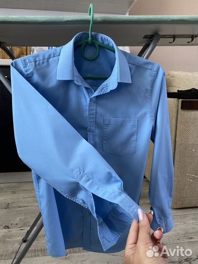 Рубашка голубая next р-140