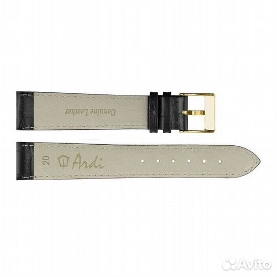 Ремешок для часов Ardi 20 мм кожа чёрный Беларусь