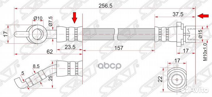 Шланг тормозной задний (Таиланд) toyota corolla
