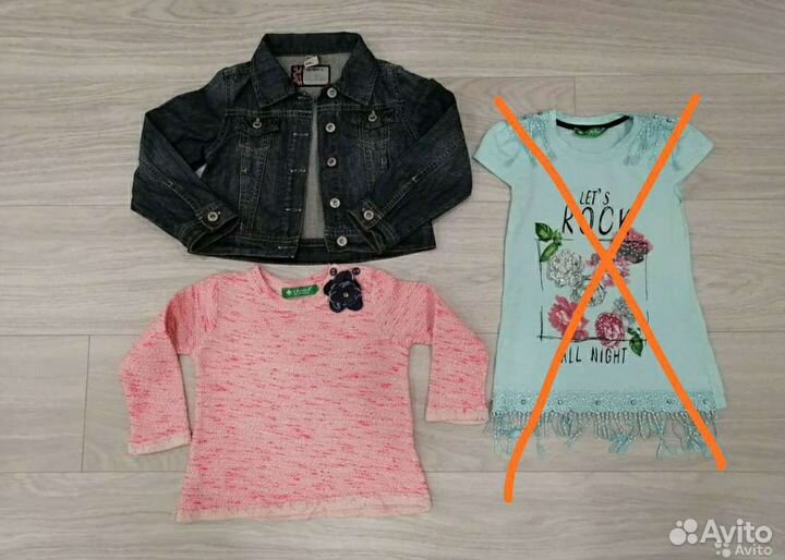 Джинсовая куртка, кофта размер 98-104