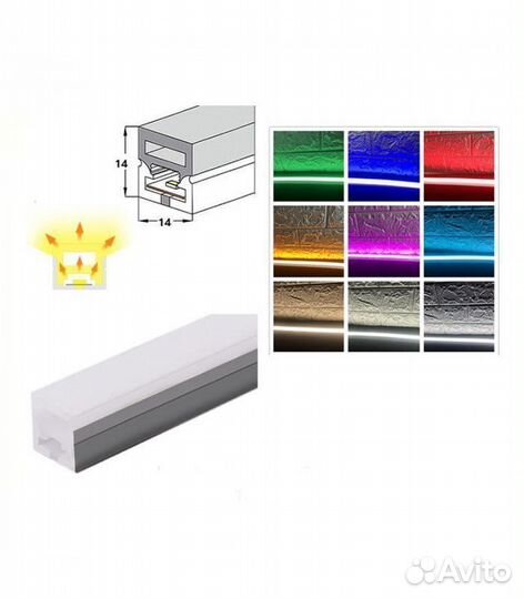 Термостойкий неон для Бани,14х14. IP67