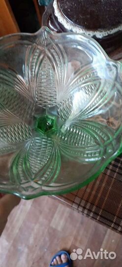Ваза конфетница цветное стекло СССР