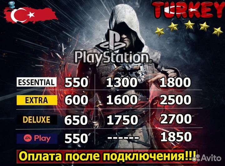 Подписка PS plus Турция + Horizon