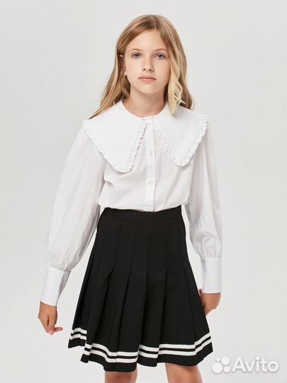 Школьная блузка для девочки с воротником