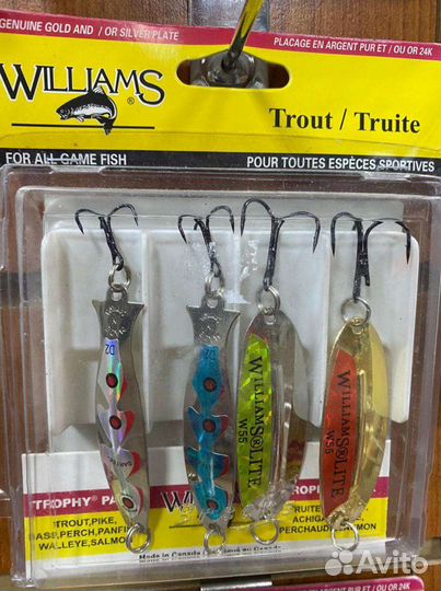 Набор блесен Williams 4-TTK Trout Trolling Kit