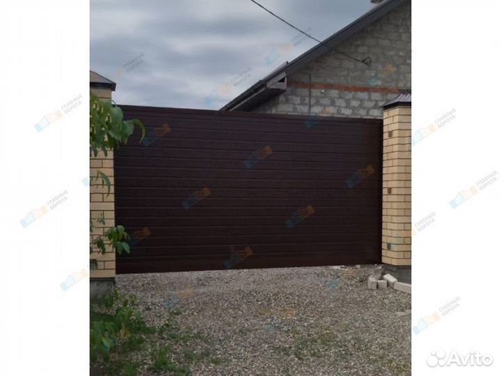 Откатные ворота под ключ / Ворота с калиткой