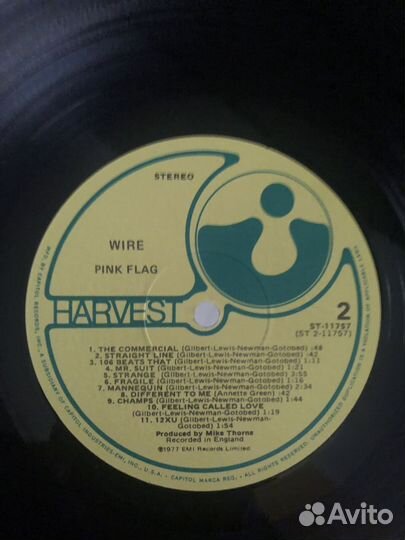 Wire – Pink Flag, Harvest, US, оригинал, NM, Rare