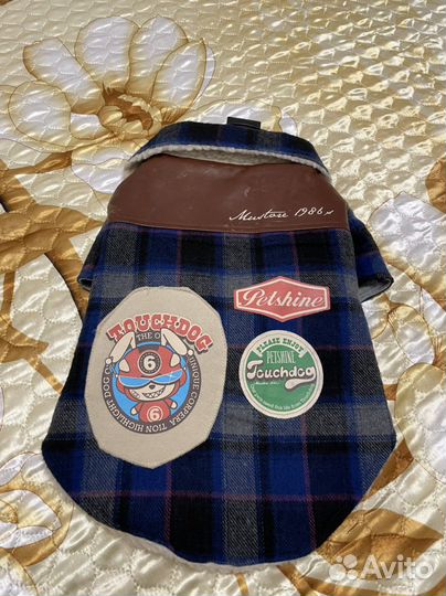 Модная утеплённая куртка для собаки с принтами