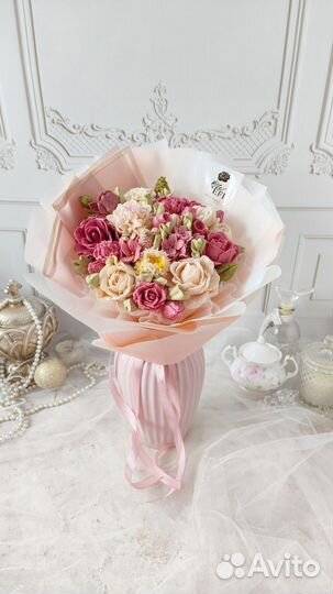 Нежный букет из зефирных цветов