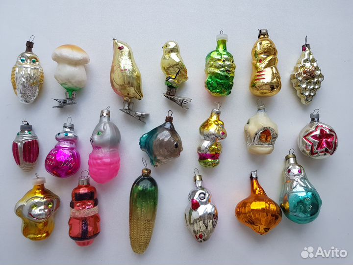 Разные елочные новогодние игрушки СССР. 20 штук