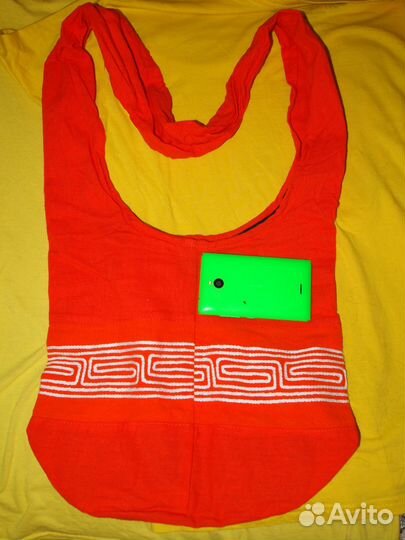 Хобо) Рыжая тайская дамская сумка