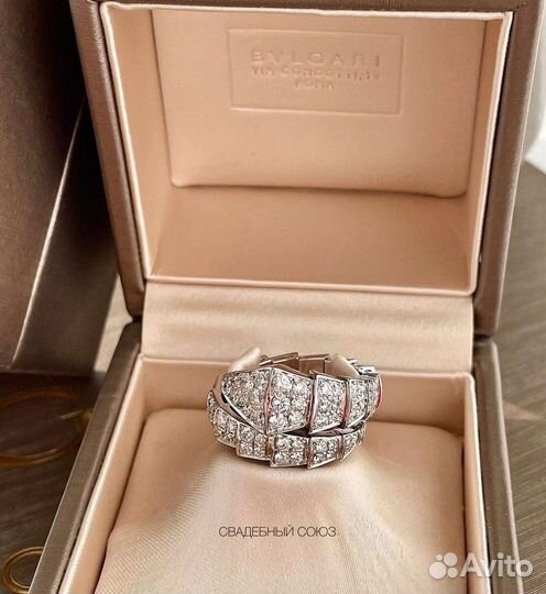 Золотое кольцо Bvlgari 585 пробы 1.5 ct