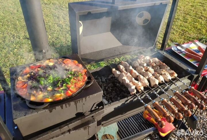 Мангал с печью под казан Grillver