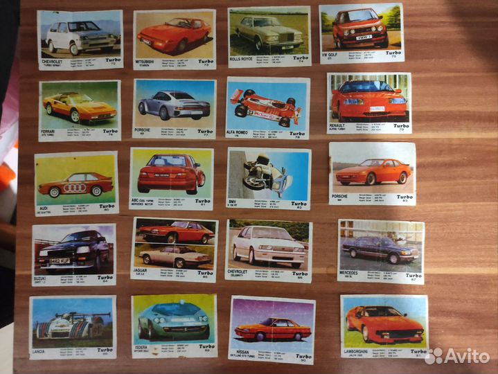 Вкладыши от жвачки turbo турбо