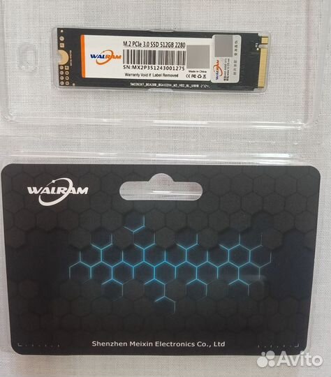 Ssd m2 nvme 512gb, walram, оригинал