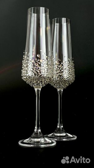 Свадебные бокалы ручной работы