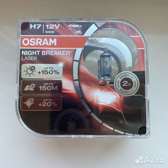 Лампа osram H7 night breaker laser +150