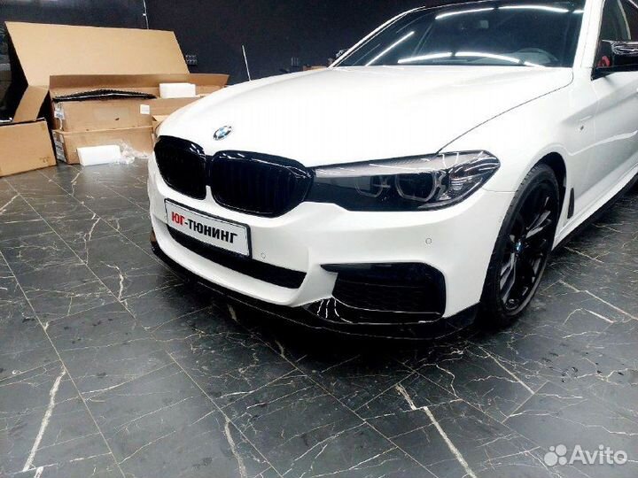 Губа BMW 5 series G30 Черный глянец