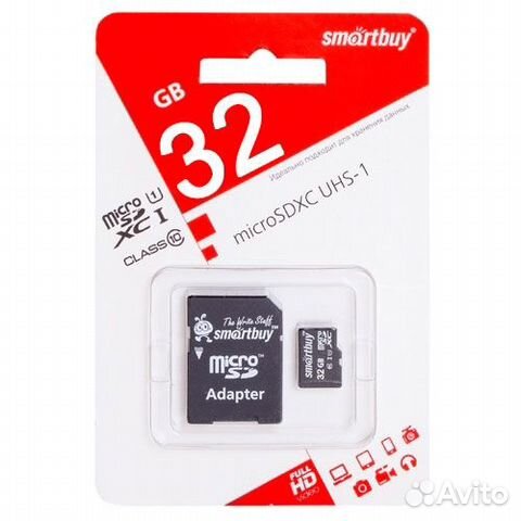 Карта памяти smartbuy microsd 32gb class 10 sb32gbsdcl10 01 адаптер