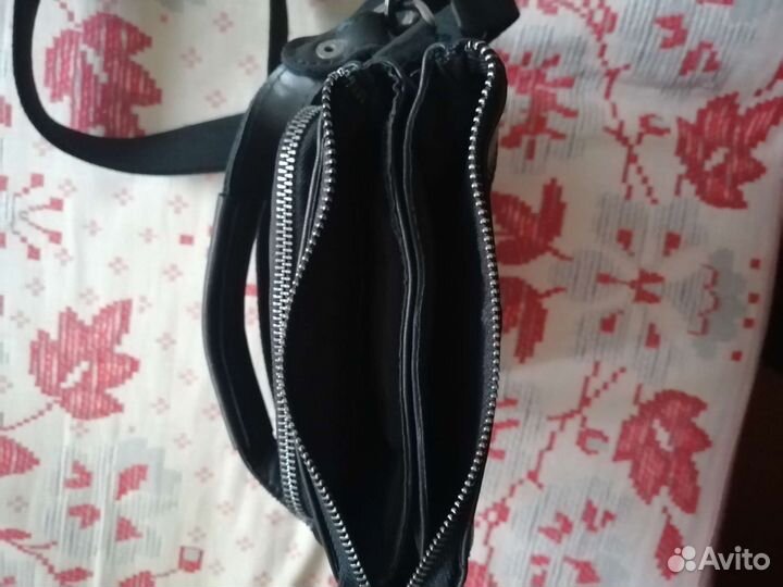 Сумка мужская натуральная кожа через плечо