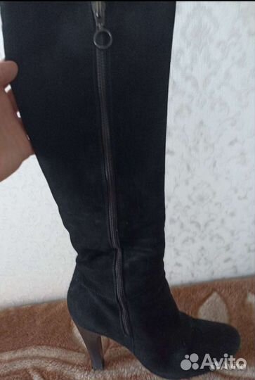 Сапоги зимние замшевые