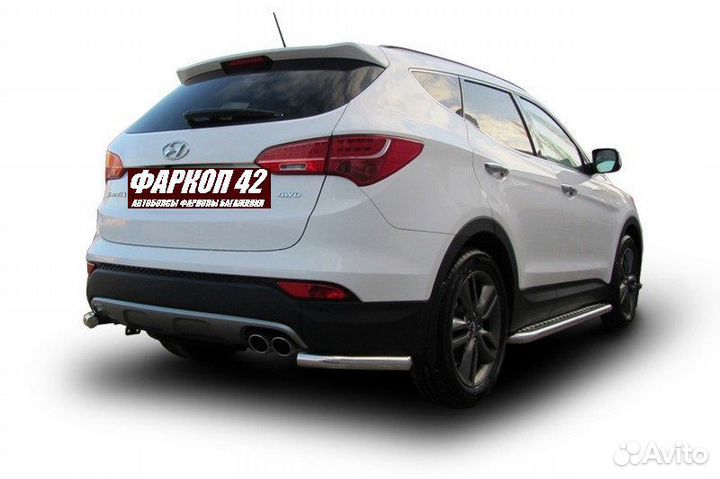 Защита заднего бампера Hyundai santa-FE (2012)