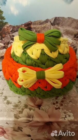 Корзинки из трикотажной пряжи для хранения