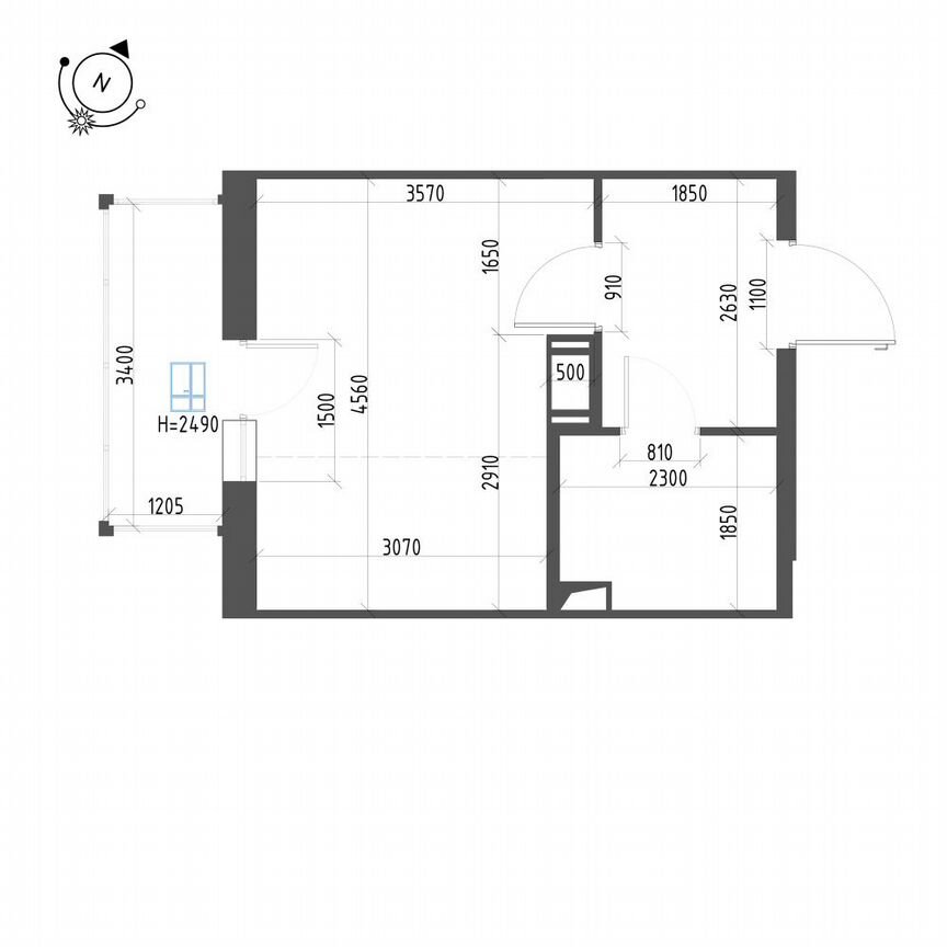 Квартира-студия, 25,3 м², 12/12 эт.