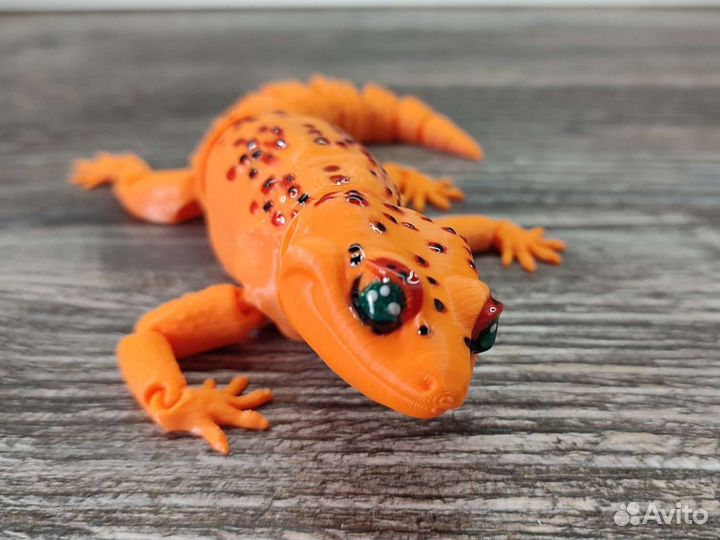 Геккон эублефар дракон игрушка подвижная ящерица