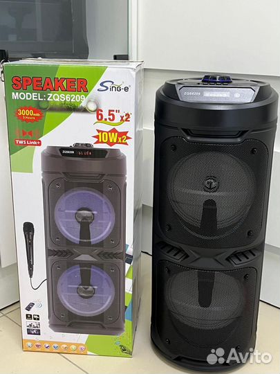 Мощная блютуз колонка с караоке ZQS6209 (гарантия)