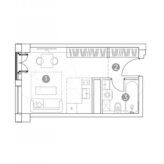 Апартаменты-студия, 25,3 м², 6/28 эт.