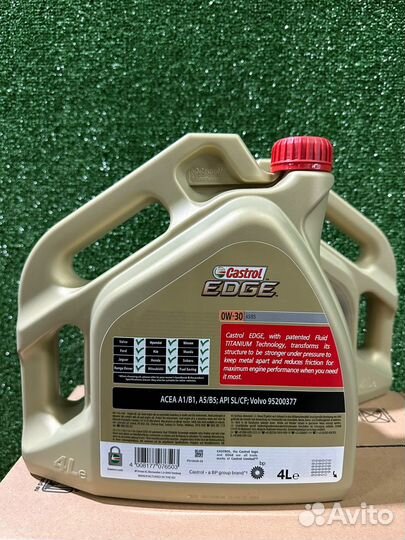 Моторное масло Castrol Edge 0w30 4 л