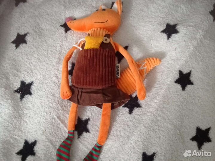 Детские игрушки лисичка с рыбкой