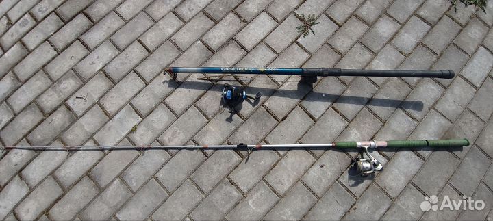 Удочки телескопические, катушки, леска б/у