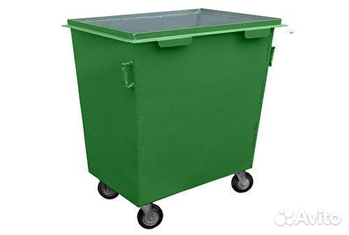 Контейнер для мусора 0.8 м3 с колесами и без крышк