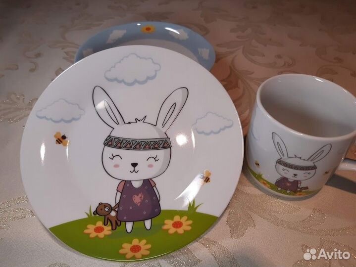 Набор посуды для детей Зайка 3 предмета