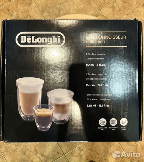 Набор стаканов delonghi из боросиликатного стекла