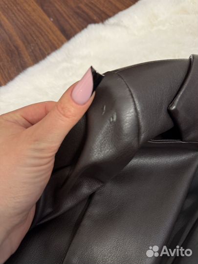 Кожаный пиджак женский 48