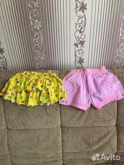 Шорты новые, юбочка, хлопок, 3-4 года