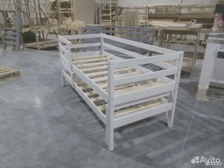 Экокровать Софа 2, на 2 детей. Массив сосны