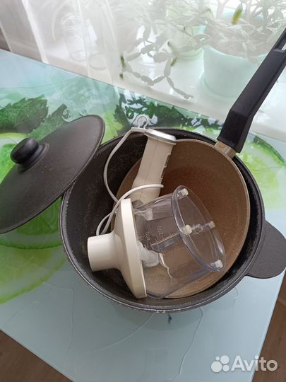 Казан, сковорода, блендер б/у