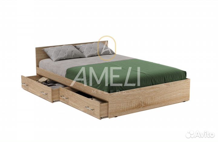 Кровать двуспальная с ящиками