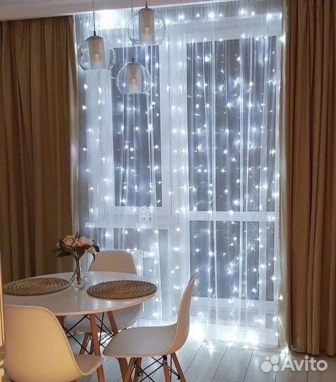 Гирлянда занавес штора новогодняя