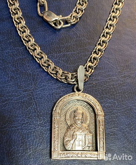 Серебряная цепь с подвеской Обмен