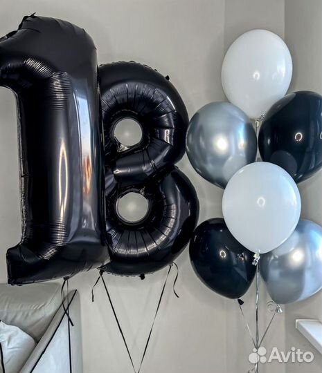 Шары Цифра + фонтан из шаров