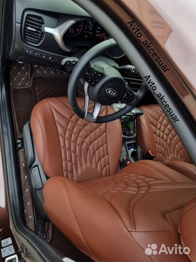 Чехлы Kia Rio4 / Solaris2 - LADA Vesta Коричн Akс